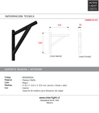 Soporte de lámpara para muro madera Color Negro 30x32 cm - RESO0004