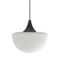 Lámpara colgante metal negro vidrio opal Ø22cm E27 - RILC0012