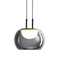 Lámpara colgante metal negro vidrio humo 19cm 5W LED - RILC0014