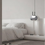 Lámpara colgante metal negro vidrio humo Ø25cm 5W LED - RILC0015