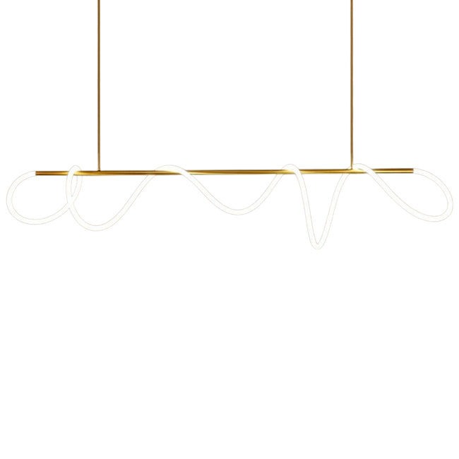 Lámpara colgante metal oro silicona opal 200cm 40W LED - RILC0020
