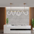 Lámpara colgante metal oro silicona opal 200cm 40W LED - RILC0020