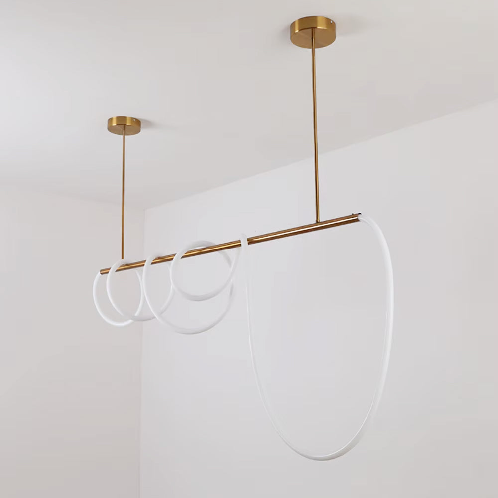 Lámpara colgante metal oro silicona opal 200cm 40W LED - RILC0020