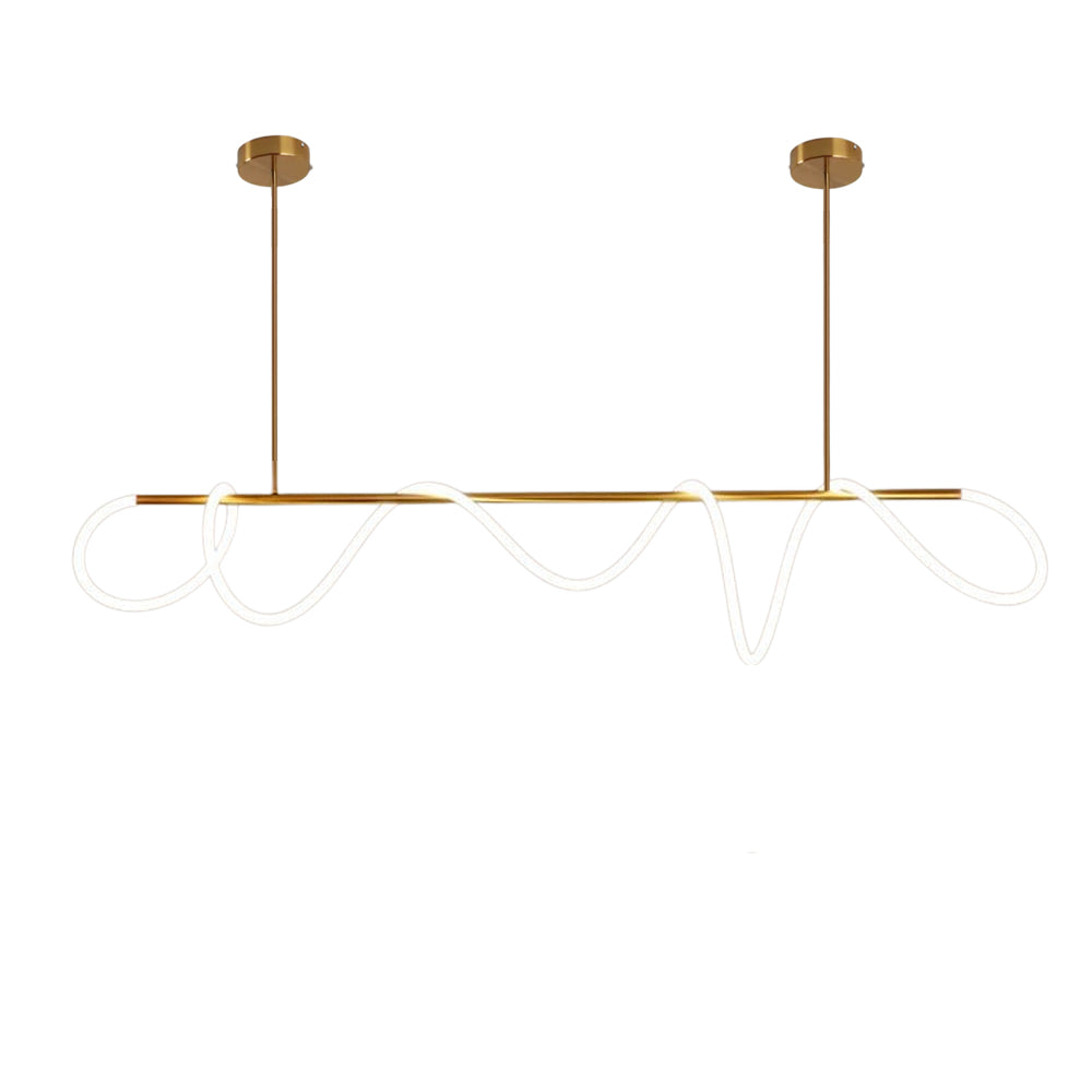 Lámpara colgante metal oro silicona opal 200cm 40W LED - RILC0020