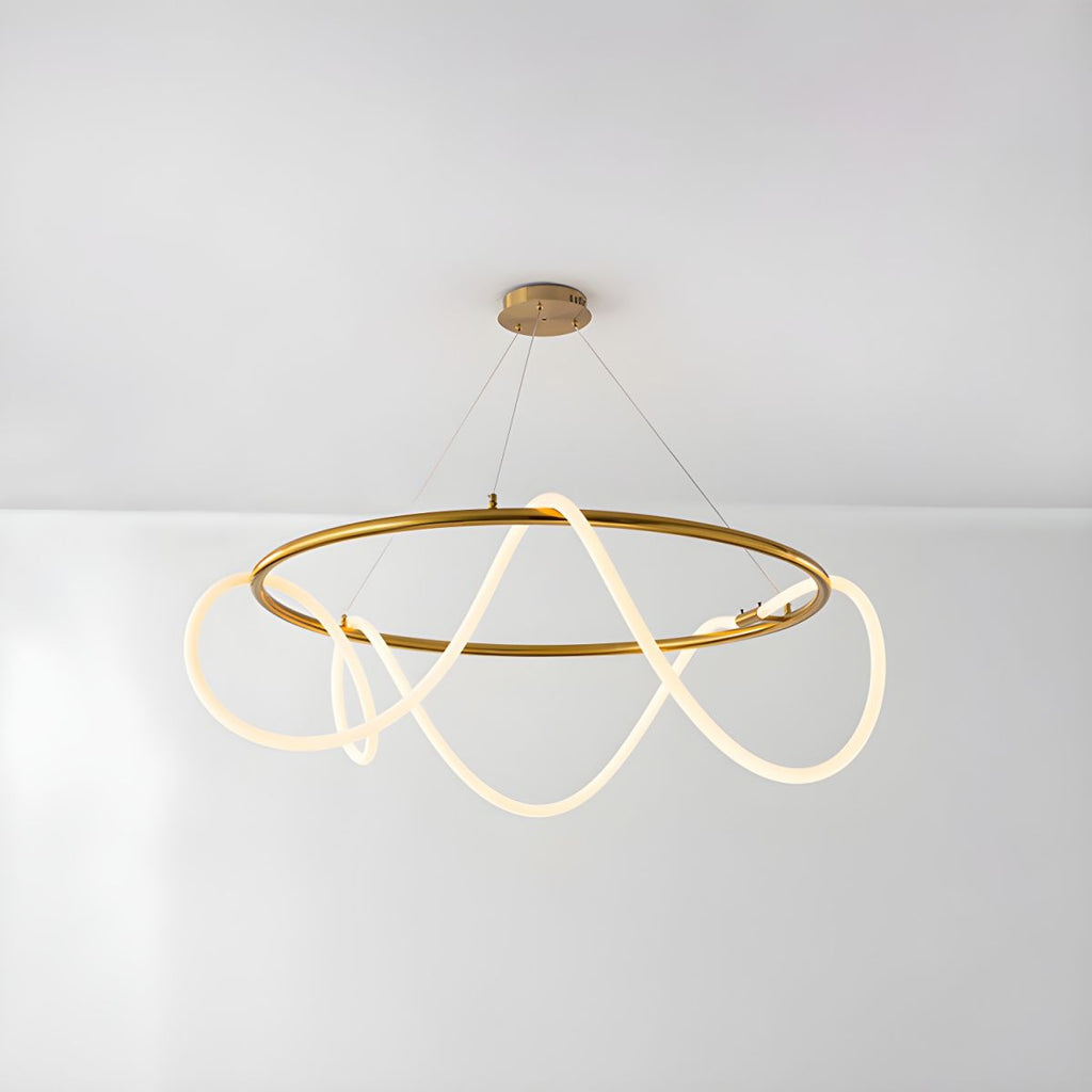 Lámpara colgante metal oro silicona opal 80cm 80W LED - RILC0021