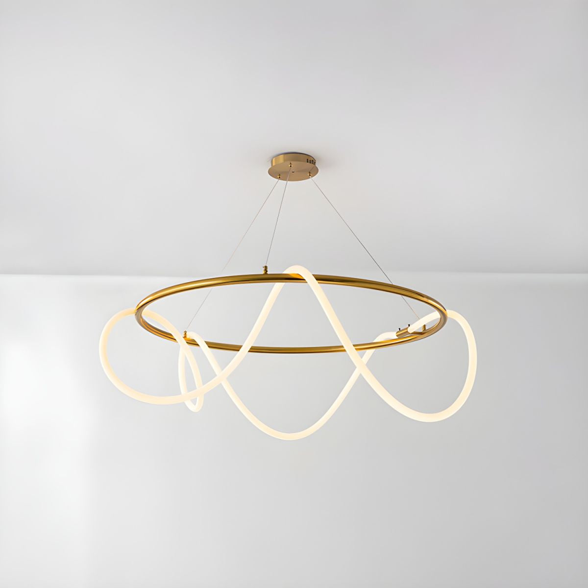 Lámpara colgante metal oro silicona opal 80cm 80W LED - RILC0021