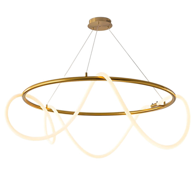 Lámpara colgante metal oro silicona opal 80cm 80W LED - RILC0021