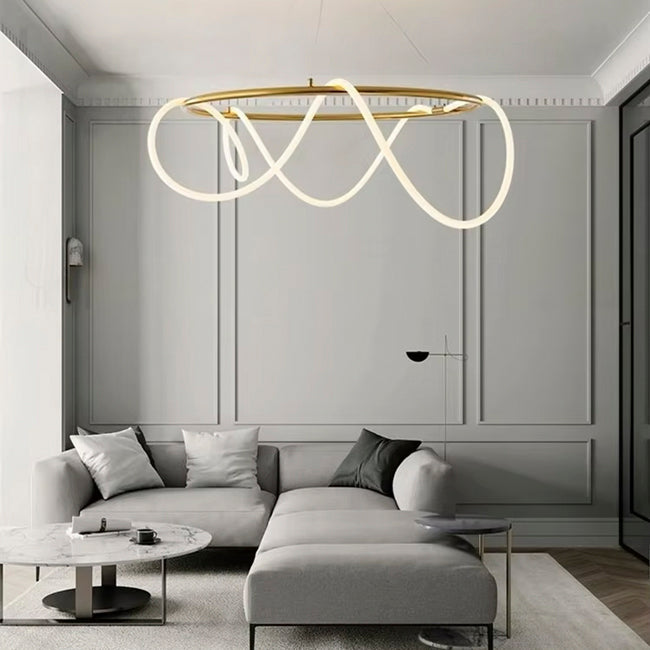 Lámpara colgante metal oro silicona opal 80cm 80W LED - RILC0021