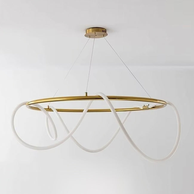 Lámpara colgante metal oro silicona opal 80cm 80W LED - RILC0021