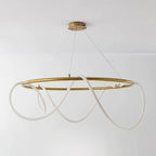 Lámpara colgante metal oro silicona opal 80cm 80W LED - RILC0021