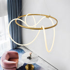 Lámpara colgante metal oro silicona opal 80cm 80W LED - RILC0021