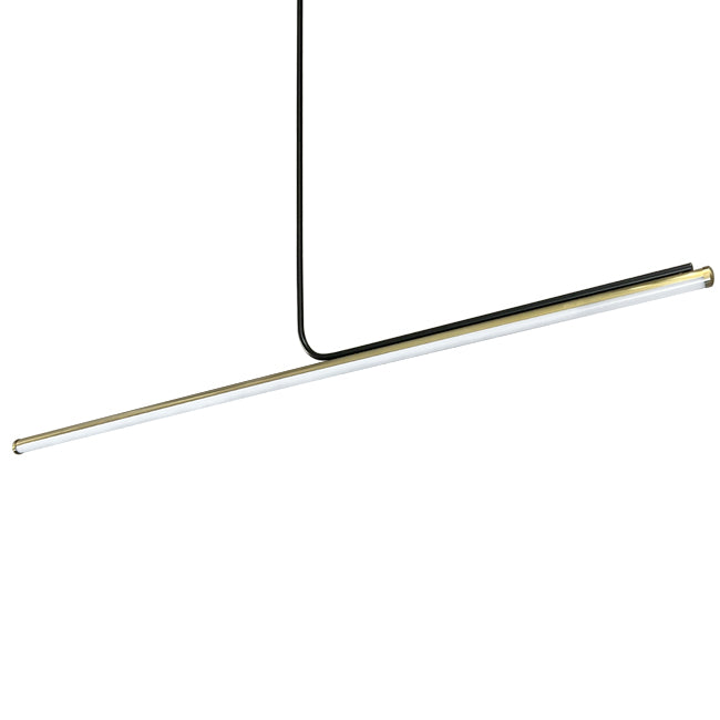 Lámpara colgante  metal negro dorado acrílico opal 120cm 30W LED - RILC0023