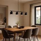 Lámpara colgante metal negro acrílico opal 118 cm 4 luces G9 - RILC0025