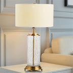 Lampara sobremesa vidrio metal oro 38x68cm  E27 - RILS0023