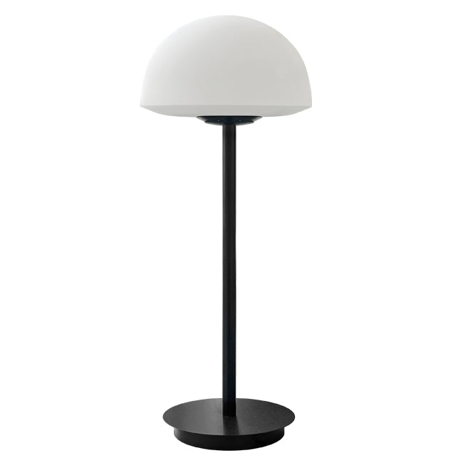 Lámpara sobremesa metal negro vidrio opal 22x56cm E27 - RILS0042