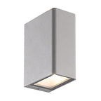 Apliqué aluminio, vidrio satinado gris exterior 5,2x8,6x11,7 cm LED 2x6W - ROAP0007