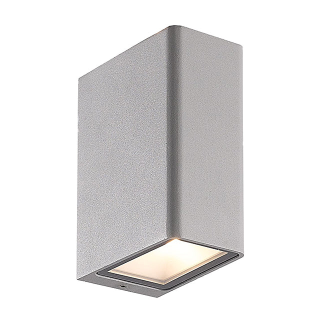 Apliqué aluminio, vidrio satinado gris exterior 5,2x8,6x11,7 cm LED 2x6W - ROAP0007