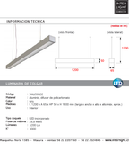 Lámpara colgante aluminio difusor policarbonato 1,20 cm LED 28,8W - SNLC0022