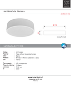 Plafón metal blanco Ø17,5x 4 cm  24W 3000K LED - STPL0002