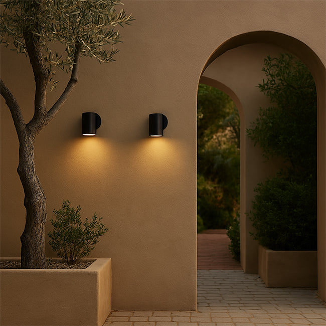 Foco de muro exterior negro GU10 IP65 - MUFO0156