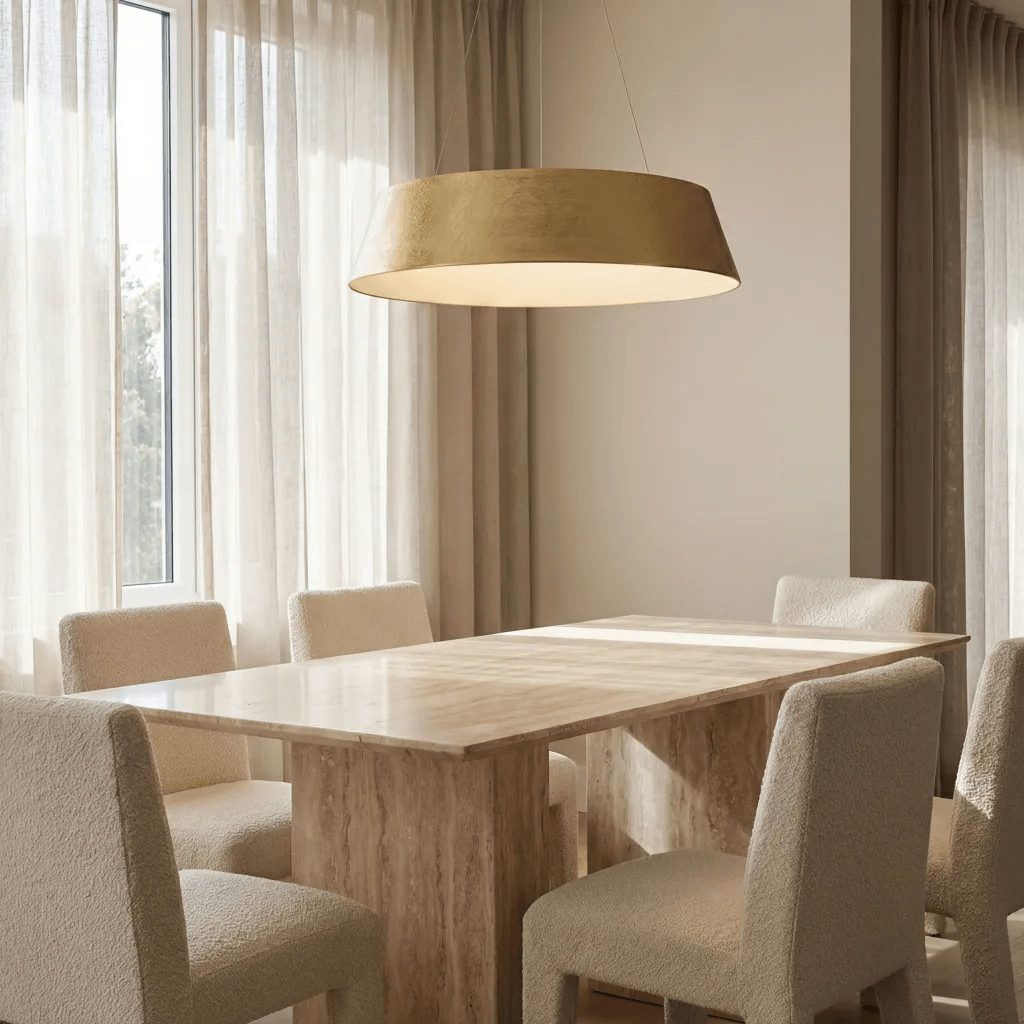 Lámpara colgante resina dorado difusor policarbonato dim Ø 60 cm LED 50W - OYLC0016