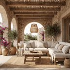 Lámpara colgante exterior PVC natural Ø35x39 cm E27 - LULC0264