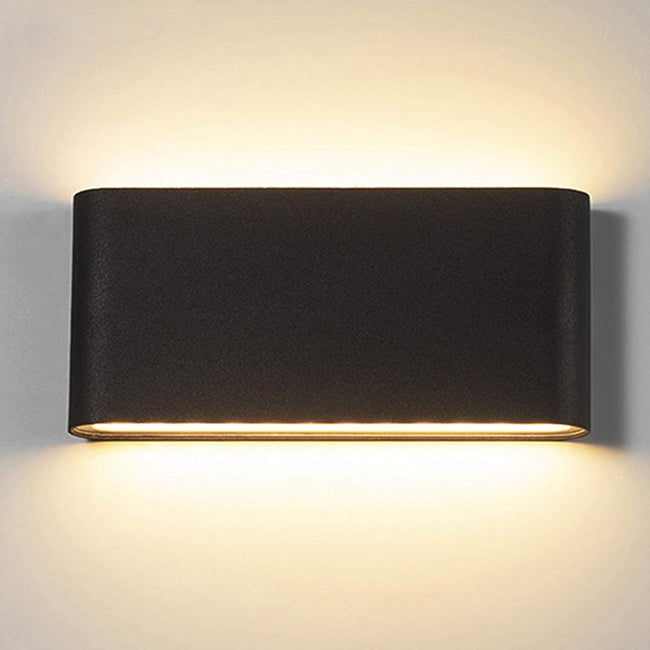 Aplique aluminio negro vidrio templado 17,5x9X3,3 cm IP65 LED 12W - TAAP0001