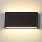 Aplique aluminio negro vidrio templado 17,5x9X3,3 cm IP65 LED 12W - TAAP0001