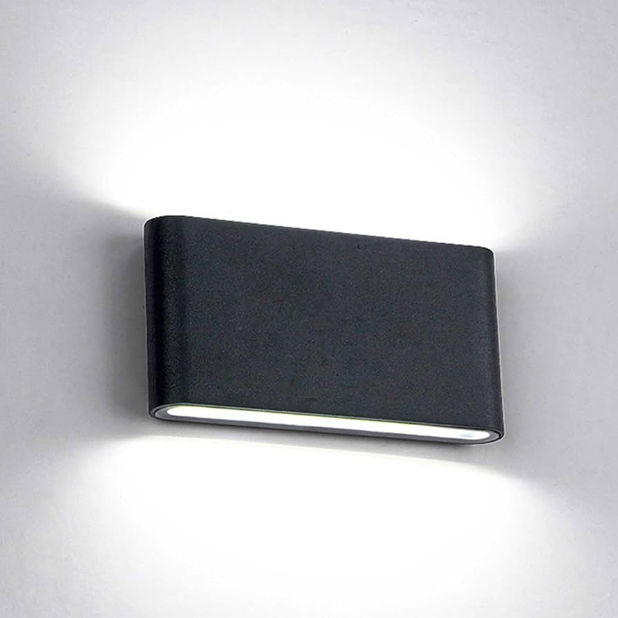 Aplique aluminio negro vidrio templado 17,5x9X3,3 cm IP65 LED 12W - TAAP0001
