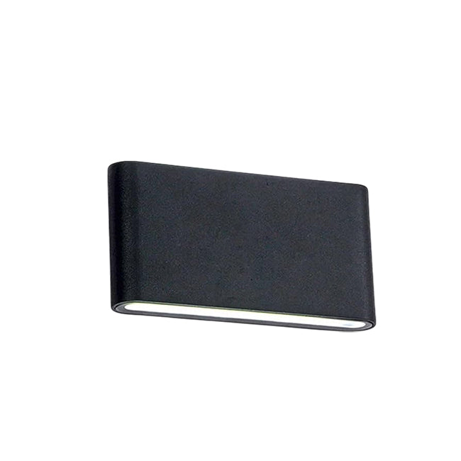 Aplique aluminio negro vidrio templado 17,5x9X3,3 cm IP65 LED 12W - TAAP0001
