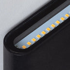 Aplique aluminio negro vidrio templado 17,5x9X3,3 cm IP65 LED 12W - TAAP0001