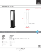 Farol aluminio negro exterior 15x15 cm LED 10W - TAFA0002