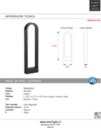 Farol aluminio grafito exterior 16.2x5.7 cm LED 10W - TAFA0003