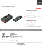 Unión lineal para rieles magnéticos negro - TDCO0001