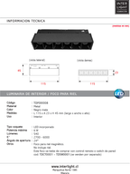 Foco metal negro para riel magnético LED 6W 48V - TDFO0008