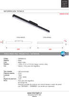 Foco metal negro para riel magnético 60x4.5 cm LED 20W 48V - TDFO0010