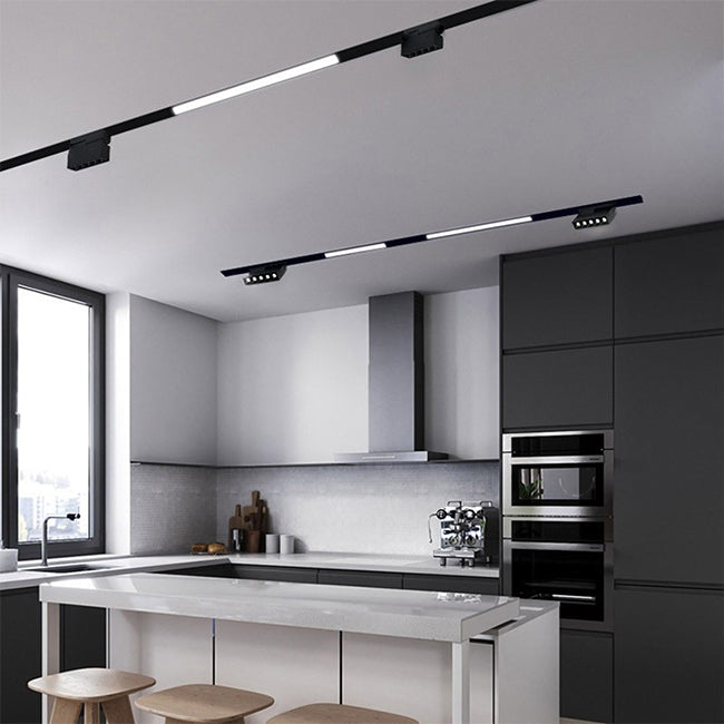 Foco para riel magnético aluminio negro 22 cm LED 12W 48v - ARFO0065