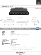 Foco dirigible aluminio para riel magnético negro LED 12W 48V - TDFO0011