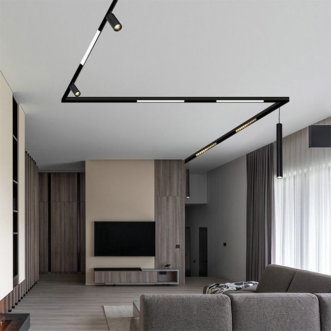 Foco metal negro para riel magnético LED 6W 48V - TDFO0013