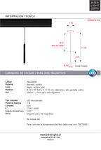 Colgante Led metal negro para riel magnético  LED 7W - TDLC0001