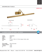 Alumbracuadro oro 57 cm LED 12 W - TOAC0008