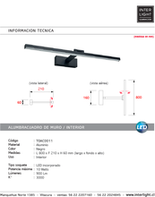 Cargar imagen en el visor de la galería, Alumbracuadro negro 80 cm LED 10W - TOAC0011
