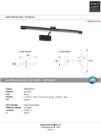 Alumbracuadro negro 57 cm LED 12W - TOAC0015