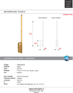 Apliqué metal bronce luz indirecta 41 cm LED 4W - TOAP0003