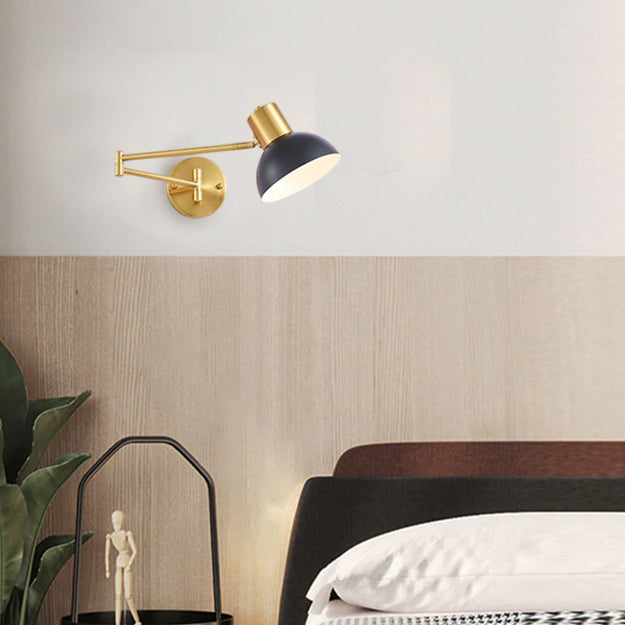 Apliqué metal negro dorado articulado E27 - TOAP0037