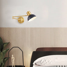 Cargar imagen en el visor de la galería, Apliqué metal negro dorado articulado E27 - TOAP0037
