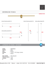 Apliqué lineal aluminio bornce luz indirecta 80 cm LED - TOAP0064