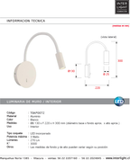 Aplique metal blanco Ø13 cm 3w 3000k- TOAP0072