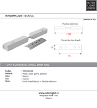 Cargar imagen en el visor de la galería, Conexión lineal para riel blanco 48v - TOCO0005
