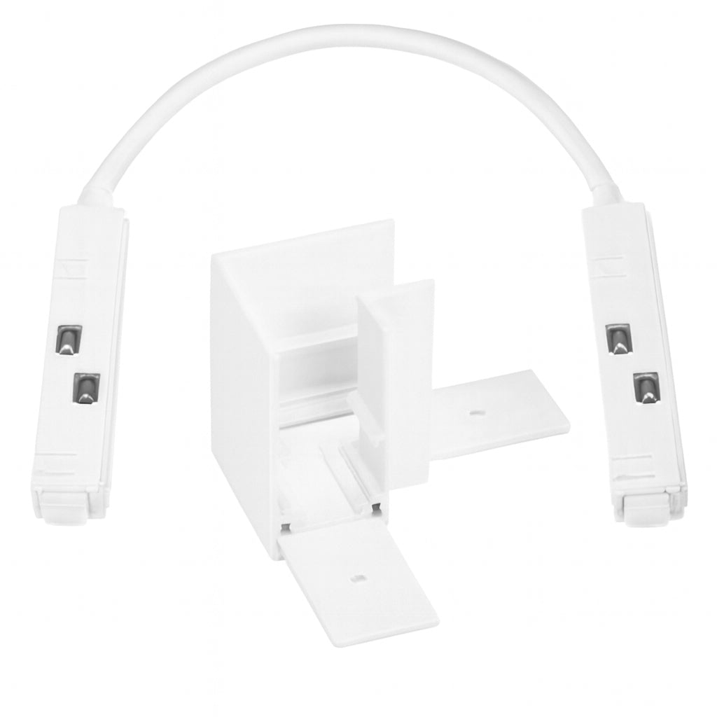 Conexión tipo L para riel blanco 48v - TOCO0006